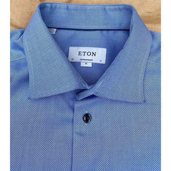 Eton Contemporary Men's Formal Shirt‎ Size XL Button - Up Collared Blue - Picture 5 of 7